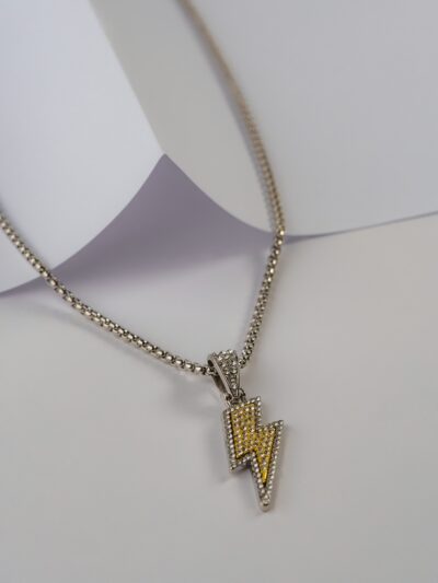 Iced Out Lightning Pendant